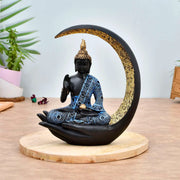 Antique Big Meditating Moon Buddha