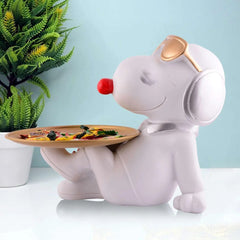 Decorative White Resin Dog Showpiece