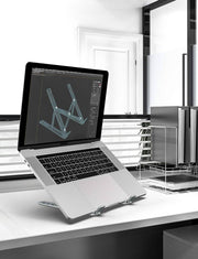 Aluminium Alloy Adjustable Laptop Riser Portable Desktop Holder Compatible With Heavy and Light Laptops