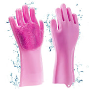 Magic Silicone Cleaning Dish Washing Gloves With Cleaning Brush(Multicolor), Kitchen Wash, Housekeeping Scrubbing Gloves askddeal.com